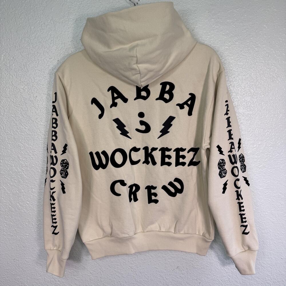 Jabbawockeez Hoodie Mens Small Embroidered Cotton Cream Fleece Sweater Hip Hop